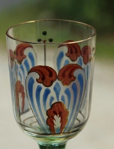 Antique THERESIENTHAL MEYR'S NEFFE Art Nouveau Enameled CORDIAL GLASS #2 - Picture 1 of 13