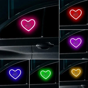 Lámpara de neón USB para atmósfera de corazón brillante interior con luces LED para ventana de coche - Imagen 1 de 16