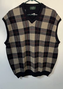 Peter Scott Mens Lambswool Plaid Sweater Vest Scotland Golf NWT XL - Picture 1 of 10