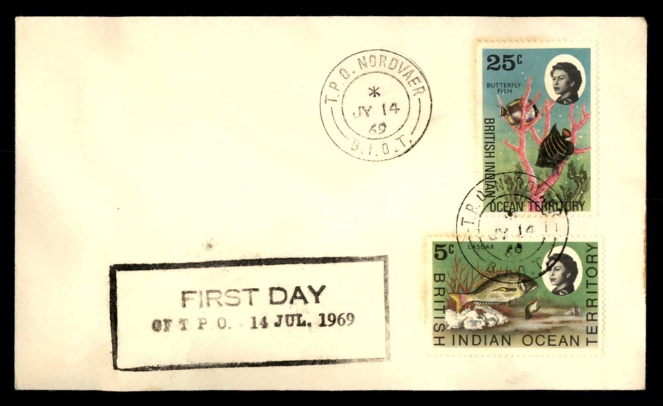 Mayfairstamps Territorio Británico del Océano Índico 1969 TPO Nordvaer Primer Día de Cancún Foto 1 de 2