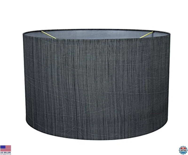 Aspen Creative 58327B UNO 过渡鼓灯罩,灰色和黑色,17"x17"x10 — 第 1/4 张图片