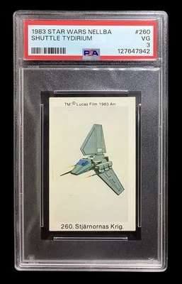 1983 star wars nellba #260 shuttle tydirium; copyright SSP on front PSA 3 - Image 1 of 3