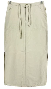 COLUMBIA Women Chino Midi 55% Linen Beige Skirt Size XS - W28 - Picture 1 of 11