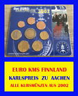 💎🍄☘️💥 Euro Kursmünzensatz Finnland 💥 2002 💥 KARLSPREIS ZU AACHEN 💥☘️🍄💎