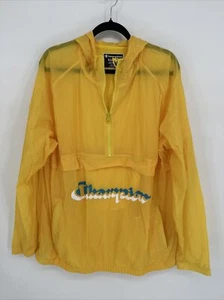 Champion Giacca a Vento Uomo XL Anorak Pullover Giallo - Nuovo Senza Etichette Y2K Vintage - Foto 1 di 9