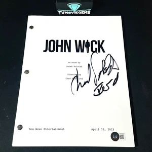 CHAD STAHELSKI SIGNIERT JOHN WICK GANZSEITIGES FILMSKRIPT mit BECKETT BAS COA - Bild 1 von 2
