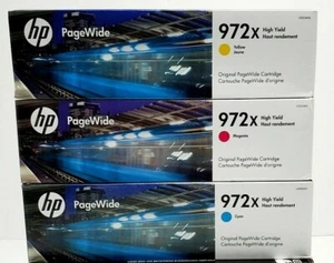 Juego 3 tintas genuinas selladas de fábrica HP 972X Cyn Mag Yel 2020-22 NUEVA GENERACIÓN (SIN NEGRO) - Imagen 1 de 1