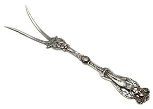 GOLDSMITHS & SILVERSMITHS Sterling Silver Potato Fork NO MONOGRAM Cherubs - Picture 1 of 7
