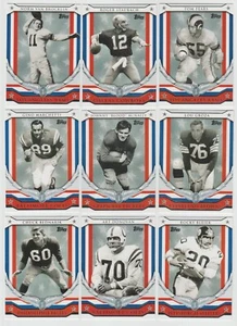 Juego completo de 9 cartas de fútbol americano Topps 2008 NFL y héroes militares - Imagen 1 de 1