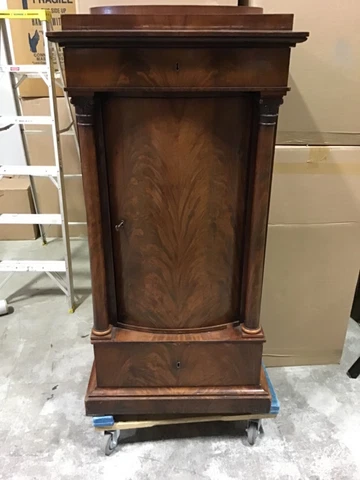 Antique Bar Cabinet 58” High x 24” Long x 17” Deep Very Nice With Working Key Cover