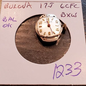 LADIES BULOVA 17J 6CFC BXW WRIST WATCH MOVEMENT #1233 - Picture 1 of 2