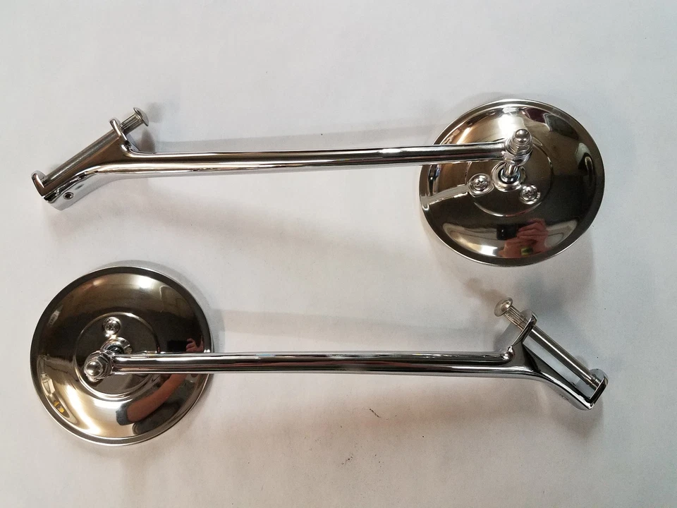 1942 1943 1944 1945 1946 1947 Ford Pickup Truck Chrome Door Hinge Mirrors  - Image 1 of 1