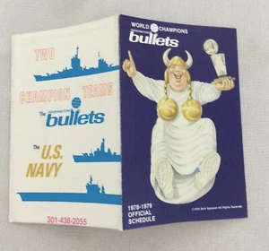 NBA 1978-79 Washington Bullets Basketball Pocket Schedule - U.S. Navy - Picture 1 of 1