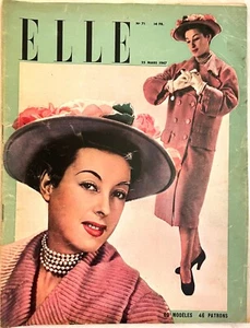 ELLE Magazin Nr. 71 vom 25. März 1947 alte Modemagazin Nähen Stricken Frau - Bild 1 von 4