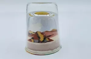 Vintage Native American Detailed Sand Art Glass Mountains Desert Blue Sky Scene - Picture 1 of 9