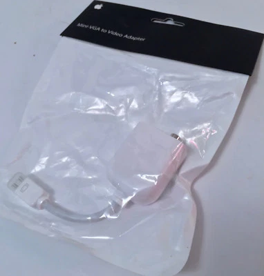 Apple Mini-VGA to Video Adapter / S-Video Display Adapter M9109G/A, Brand New - Image 1 of 4