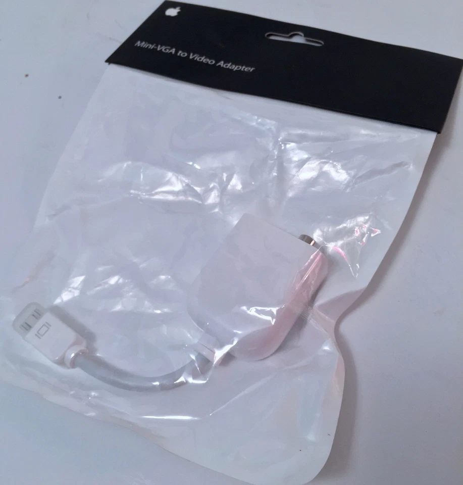 Apple Mini-VGA to Video Adapter / S-Video Display Adapter M9109G/A, Brand New - Image 1 of 4