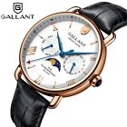GALLANT Vintage Men's Quartz Watch Multi Dial Date Moon Phase Leather Waterproof