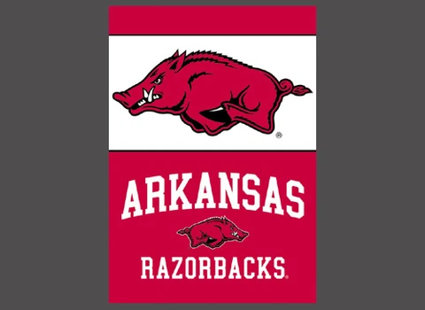 University of ARKANSAS RAZORBACKS Official Team Logo Premium 28x40 House Banner Cover