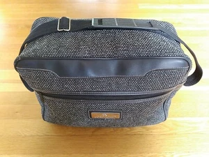 Vintage JORDACHE Grey Tweed Fabric Travel Carry On Shoulder Bag Luggage - Picture 1 of 9