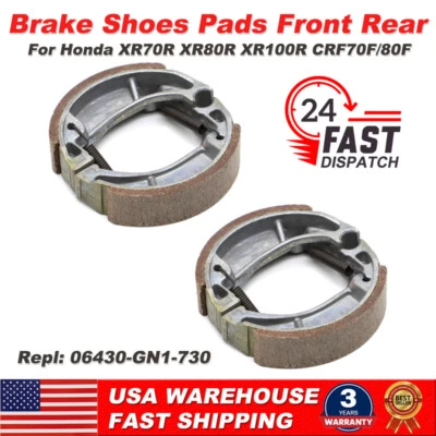 2PCS Brake Shoes Front Rear for Honda 06430-GN1-730 XR80 XR100 CRF100 CRF80 CRF - Image 1 of 4