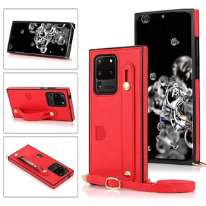 Crossbody Strap Wrist Handle Card Case For Samsung Galaxy Note20/S20Ultra/S10 - Picture 1 of 30