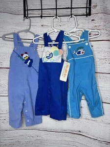 VINTAGE Healthtex Overalls Lot Baby 6/9 Months USA Colorful 90’s VTG Whale Bear - Picture 1 of 7