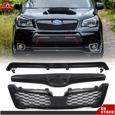 Front Bumper Upper Grille Black Grill For 2014/2015/2016-2018 Subaru Forester Foto 1 de 4
