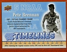 2010-11 Upper Deck North Carolina #150 Pete Brennan TL Timelines Tar Heels