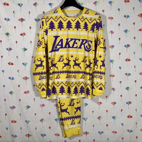 LA Lakers  - NBA Lounge Pajama Set Size Adult  Large- Logo-Holiday Cover
