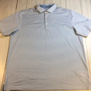 PUMA GOLF POLO SHIRT XL BLUE WHITE STRIPE PIQUE STRETCH POLY PERFORMANCE -NEW - Picture 1 of 7