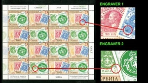 0979 SERBIA 2016 - First Postage Stamps in Issue Serbia -MNH Mini Sheet-Engraver - Picture 1 of 2
