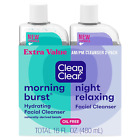 Clean & Clear 2-Pack Day & Night Daily Face Cleansers, Morning Burst Hydrating F