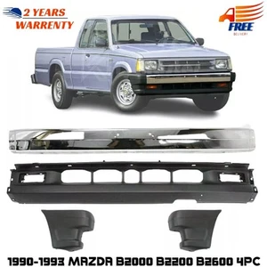 Front Bumper Chrome & Lower Valance Kit For 1990-1993 Mazda B2000 B2200 B2600 - Picture 1 of 6