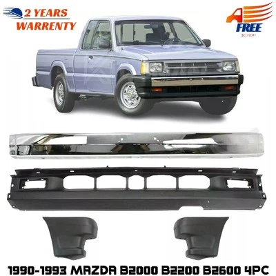 Front Bumper Chrome & Lower Valance Kit For 1990-1993 Mazda B2000 B2200 B2600 - Image 1 of 4