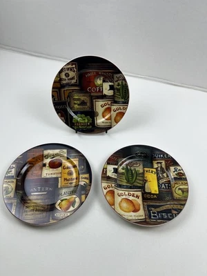 Juego de 3 Platos de Ensalada Postre David Carter Marrón "HOMESTEAD DESTRY" 8" Excelente Foto 1 de 4