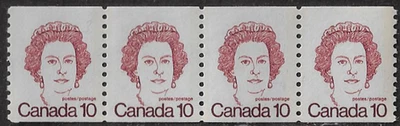 Canada Coil Stamps — Strip of 4 — 1976, Queen Elizabeth II #605 MNH Ref. 1909 - Image 1 of 2
