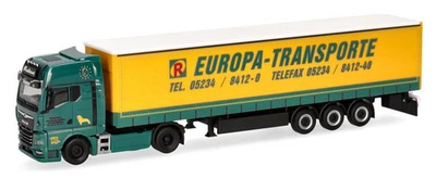 HERPA - MAN TGX GX 4x2 con rimorchio a 3 assi RUBART EUROPA-TRANSPORTE - 1/87... - Immagine 1 di 4