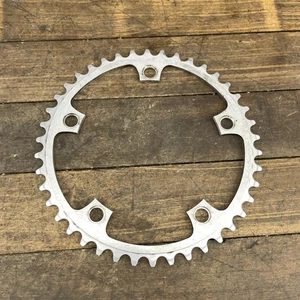 Vintage Suntour Chainring 42T 130mm BCD 5-Bolt Road Bike Silver Alloy Single - Picture 1 of 7