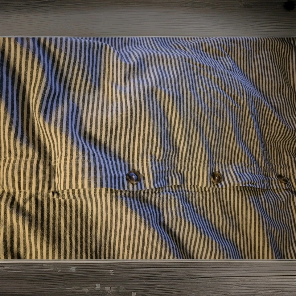 Pottery Barn Wheaton Stripe FULLl/QUEEN Duvet Cover Black/White Linen  Cott EUC  - Image 1 of 4