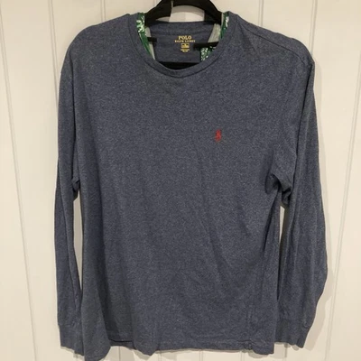 Polo Ralph Lauren T-Shirt Mens Medium Long Sleeve Blue Crew Neck Pony - image 1 of 4