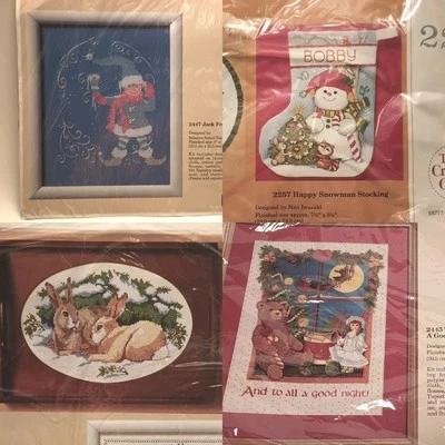 Creative Circle Christmas Cross Stitch Craft Kits 2445 2442 2257 2247 Lot Of 4 - Image 1 of 4