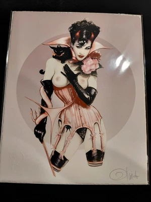 Arte Pinup Firmado Olivia De Berardinis Dita Von Teese "Dita&Aleister" con Certificado de Autenticidad 8x10" Foto 1 de 2
