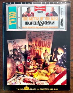 1991 Vntg. Evander Holyfield vs George Foreman Official Boxing Fight Program - Picture 1 of 9