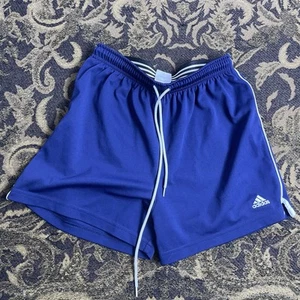 Vtg Y2K Adidas Blank Blue Athletic Shorts Kids Size XL - Picture 1 of 7