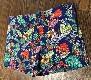 Janie and Jack Girls Canvas Shorts Size 4 Palm Leaves Adjustable Waist - Picture 1 of 7