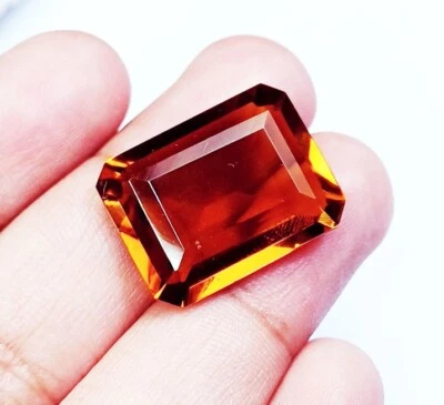 Citrin Smaragd Schliff 17.45 Karat Zertifiziert Lose Edelstein mit Gratis Gift - Bild 1 von 4