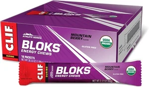 CLIF BLOKS - Mountain Berry Flavour - Energy Chews - Non-GMO - Plant Based - Fas - Picture 1 of 14