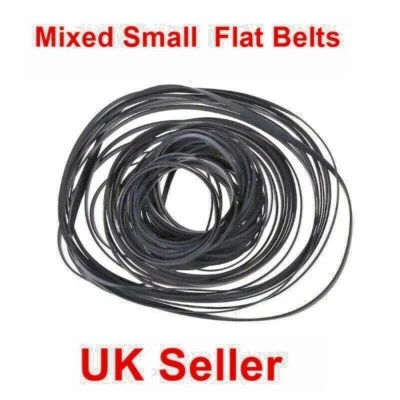 50 Pcs Approx Cassette Tape Belt Mixed Common Sizes 40-135mm,4 mm Flat UK SELLER - Image 1 of 4