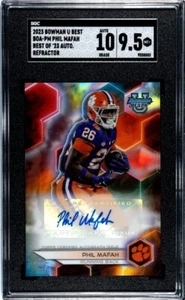 2023 Bowman U Best Phil Mafah SGC 9.5 MINT+ Refractor RC Autographed Clemson - Picture 1 of 2